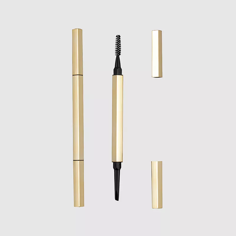 Aluminium Dual-Ende Brow Pen dengan kemasan sikat meruncing
