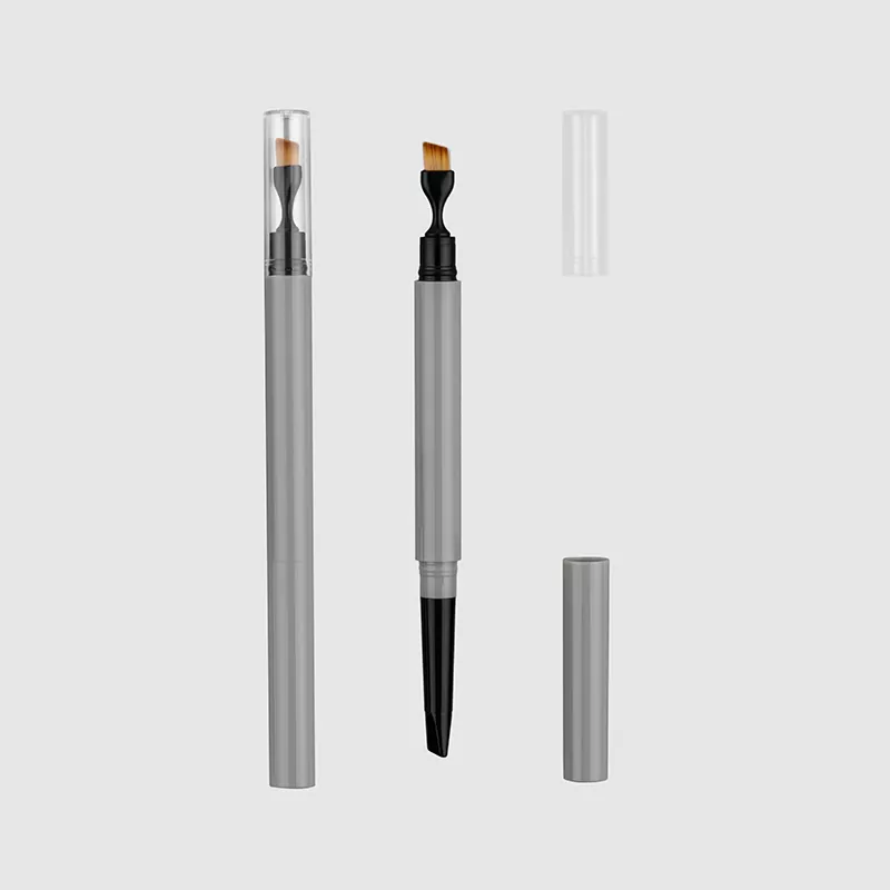 Pensil alis ganda dengan kemasan spoolie miring