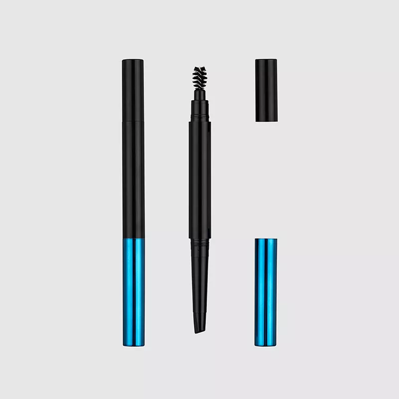 Pensil alis dual-end dengan kemasan kuas bola presisi
